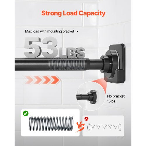 Shower Curtain Rod 2876 Inches 1 Inch Diameter Adjustable Spring Tension 2