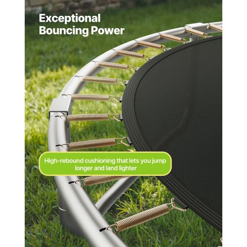Outdoor Trampoline 8Ft Round Recreational With Enclosure Net Astm Approved