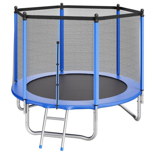 Outdoor Trampoline 8Ft Round Recreational With Enclosure Net Astm Approved