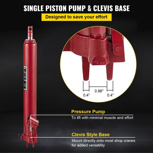 Hydraulic Long Ram Jack 12 Tons26455 lbs Capacity with Single Piston Pump