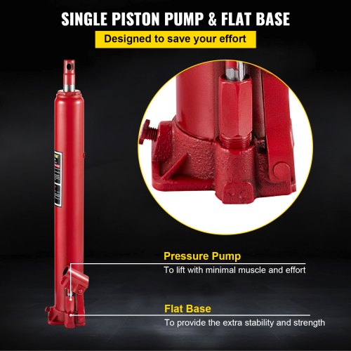 Hydraulic Long Ram Jack 4 Tons8818 lbs Capacity with Single Piston Pump