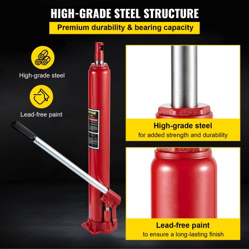 Hydraulic Long Ram Jack 4 Tons8818 lbs Capacity with Single Piston Pump