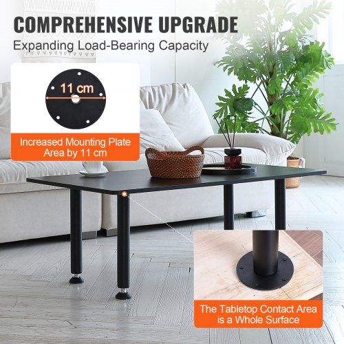 16 Inch Adjustable Desk Legs Reinforced Steel Office Table Furniture legs