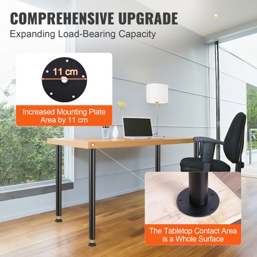30 Solid Steel Adjustable Desk Legs Office Table Furniture Set of 4 Black –