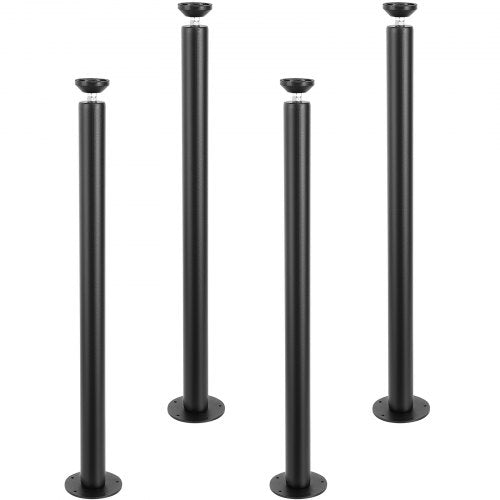 30 Solid Steel Adjustable Desk Legs Office Table Furniture Set of 4 Black –