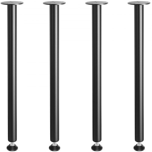 30 Solid Steel Adjustable Desk Legs Office Table Furniture Set of 4 Black –