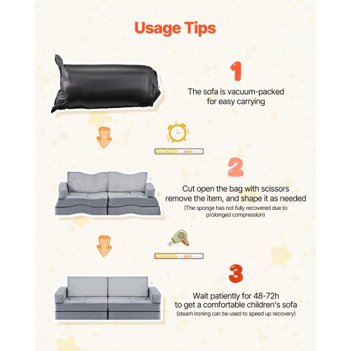 Modular Kids Play Couch Sectional Toddler Sofa With Armrests 28D Sponge Short