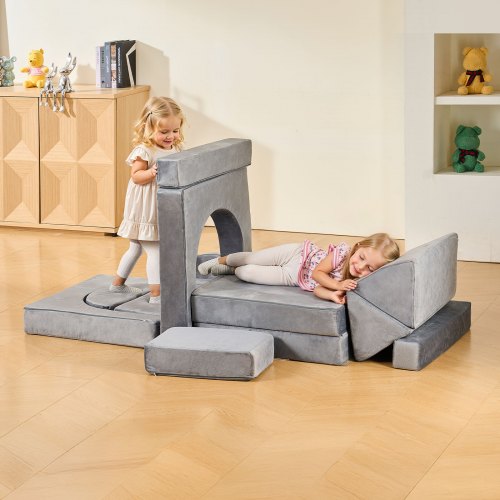 Modular Kids Play Couch Sectional Toddler Sofa With Armrests 28D Sponge Short