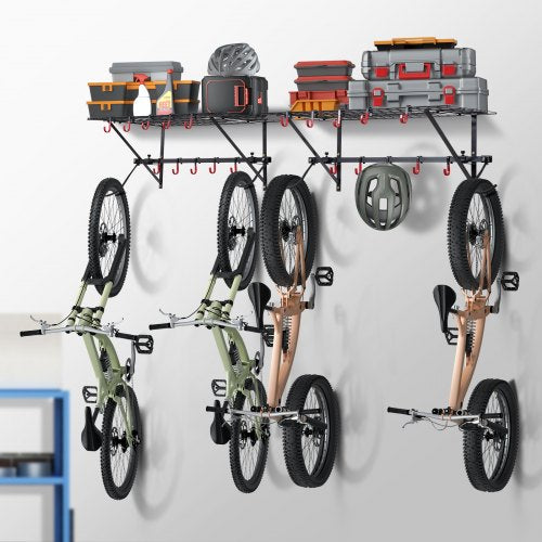 Bike Storage Rack 4 Bike Racks Wall Mount Bike Storage Hanger with 2