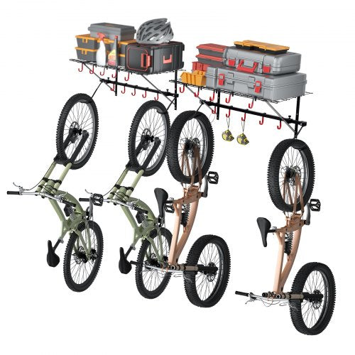 Bike Storage Rack 4 Bike Racks Wall Mount Bike Storage Hanger with 2