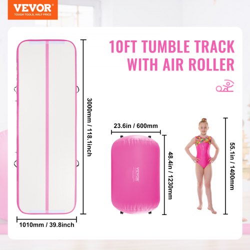 Inflatable Gymnastics Air Mat Set 2 PCS Tumbling Mat Tumble Track with Electric