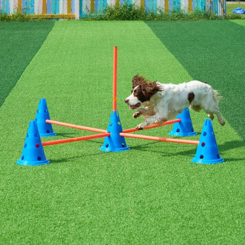 Dog Agility Hurdle Cone Set 6 PCS Kit12 xCones 6 xAgility Rods with Bag