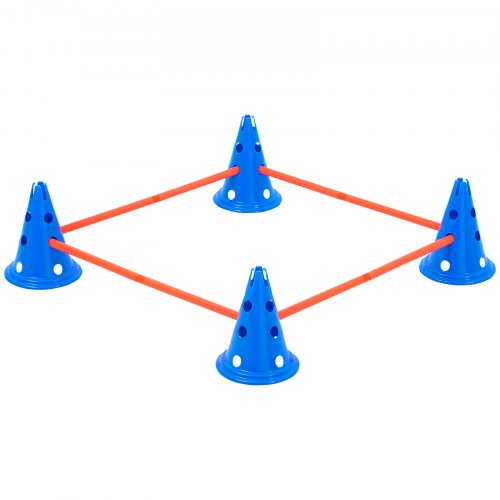 Dog Agility Hurdle Cone Set 6 PCS Kit12 xCones 6 xAgility Rods with Bag