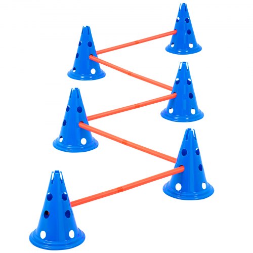 Dog Agility Hurdle Cone Set 6 PCS Kit12 xCones 6 xAgility Rods with Bag