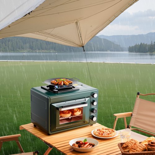 Outdoor Oven 2in1 Portable Gas Camping Stove Oven Combo Adjustable Fire