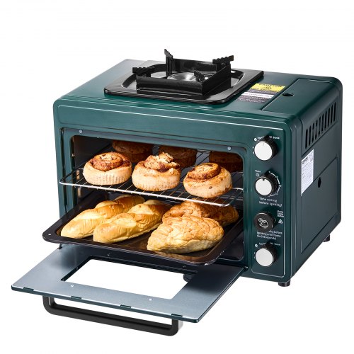 Outdoor Oven 2in1 Portable Gas Camping Stove Oven Combo Adjustable Fire