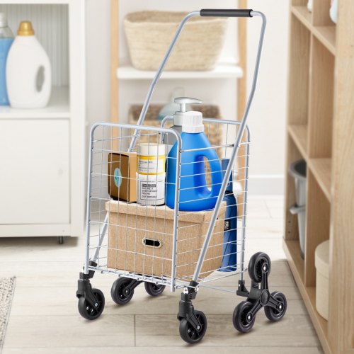 Grocery Shopping Cart 45L Stair Climbing Shopping Cart with 360° Rolling