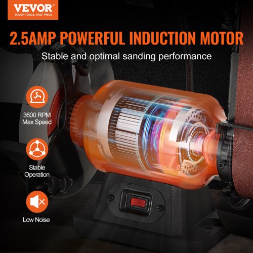 8 Inch Bench Grinder with 2 x28 Inch Belt Sander Combo Bench Grinder Sander