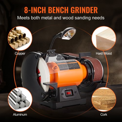 8 Inch Bench Grinder with 2 x28 Inch Belt Sander Combo Bench Grinder Sander