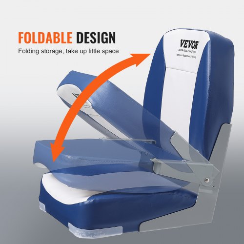 Boat Seat Low Back FoldDown Fishing Boat Chair with Sponge Padding 2 Pack –