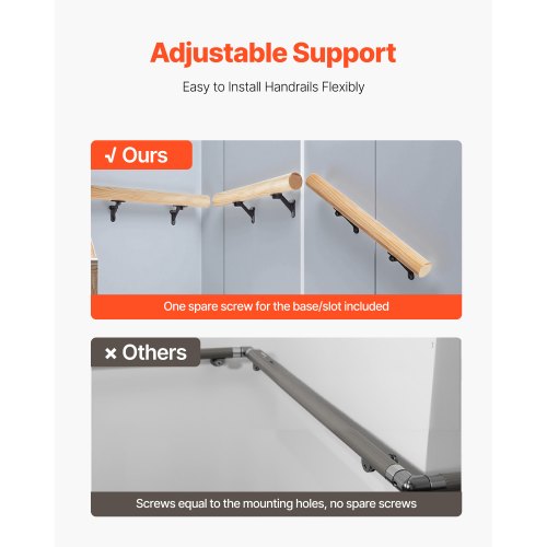 Handrail Hardware Bracket 6 Packs Heavy Duty Hand Rail Brackets Flexible