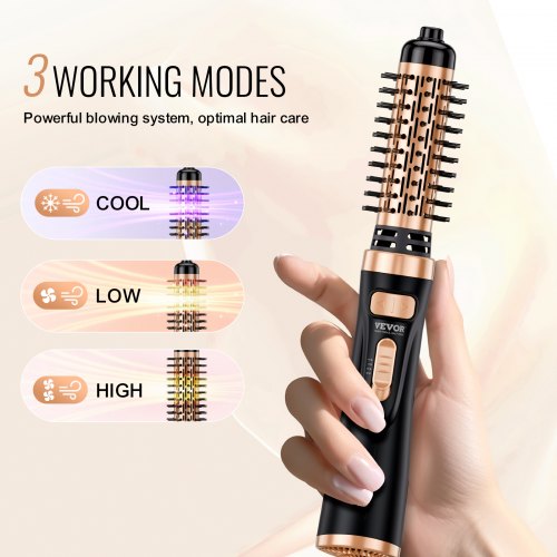 Rotating Hair Dryer Brush Hot Air Styling Brush with 15 and 2 Head – 38MM
