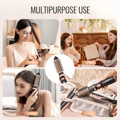 Rotating Hair Dryer Brush Hot Air Styling Brush with 15 and 2 Head – 38MM