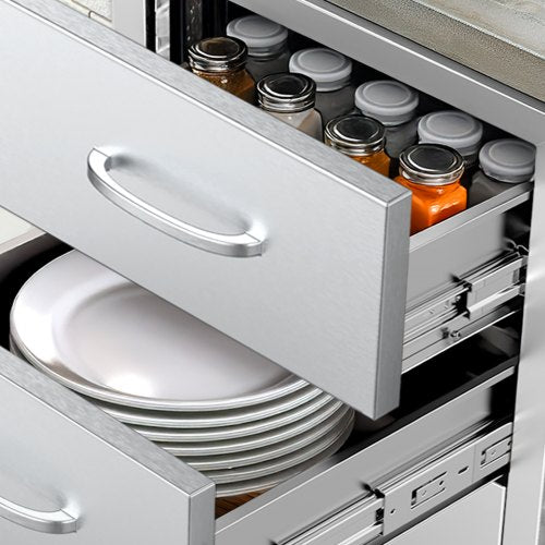 Outdoor Kitchen Drawers 185W x 225H x 225D Triple Access Drawers