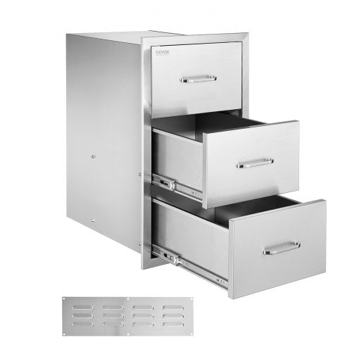 Outdoor Kitchen Drawers 185W x 225H x 225D Triple Access Drawers