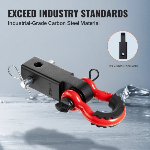 2 Trailer Shackle Hitch Receiver DRing Recovery for Truck Jeep 44100 lbs