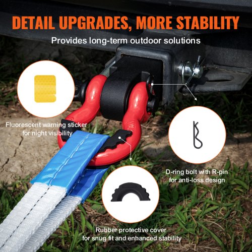 2 Trailer Shackle Hitch Receiver DRing Recovery for Truck Jeep 44100 lbs