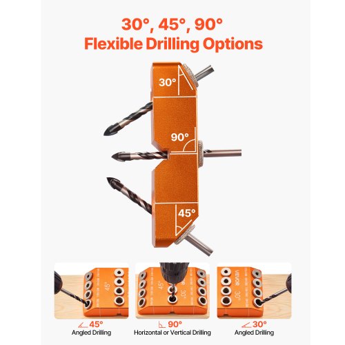 Drill Guide 30 45 90 Degree Angle 4 Sizes Portable Precision Drilling
