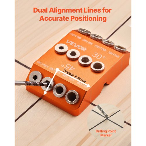 Drill Guide 30 45 90 Degree Angle 4 Sizes Portable Precision Drilling