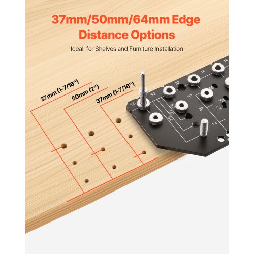 Shelf Pin Jig and Hinge Jig TwoinOne Aluminum Alloy Cabinet Hardware Hole