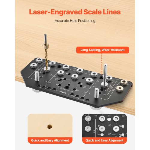 Shelf Pin Jig and Hinge Jig TwoinOne Aluminum Alloy Cabinet Hardware Hole