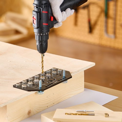 Shelf Pin Jig and Hinge Jig TwoinOne Aluminum Alloy Cabinet Hardware Hole