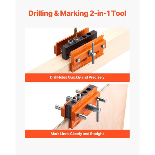 Doweling Jig Kit Self Centering Dowel Drill For Straight Holes Aluminum Alloy