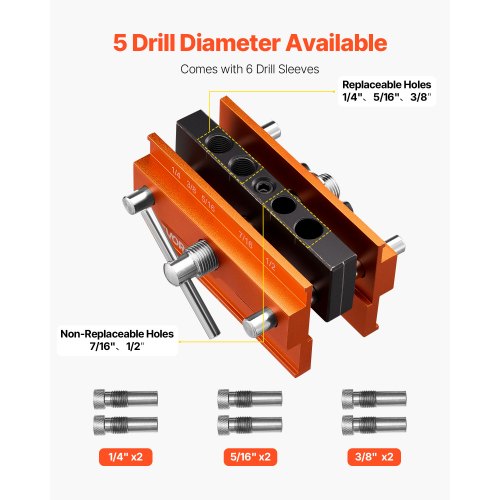 Doweling Jig Kit Self Centering Dowel Drill For Straight Holes Aluminum Alloy
