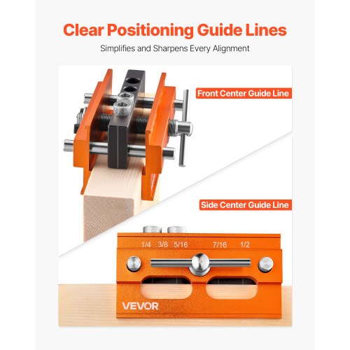 Doweling Jig Kit Self Centering Dowel Drill For Straight Holes Aluminum Alloy