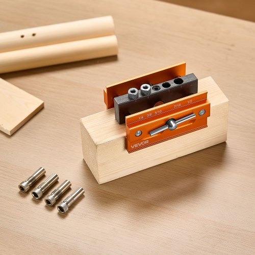 Doweling Jig Kit Self Centering Dowel Drill For Straight Holes Aluminum Alloy