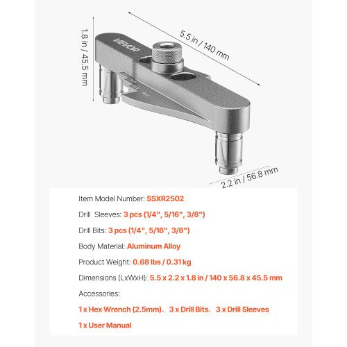 Doweling Jig Kit Self Centering Dowel Drill Jig for Straight Holes with Drill
