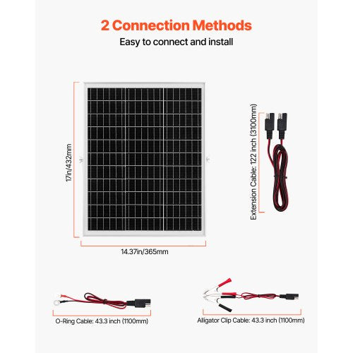 25W 12V Solar Panel Battery Charger Solar Battery Trickle Charger