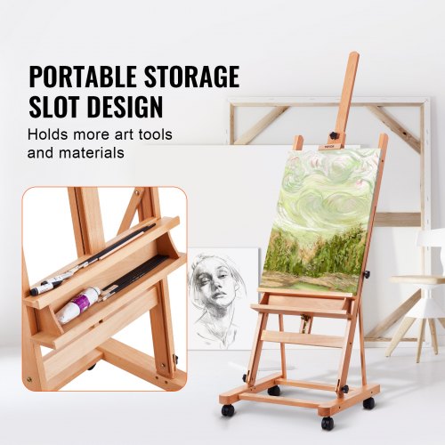 Studio HFrame Easel Holds Canvas Art up to 48 Beechwood Artists Easel