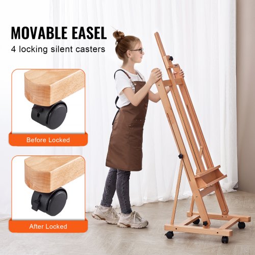 Studio HFrame Easel Holds Canvas Art up to 48 Beechwood Artists Easel