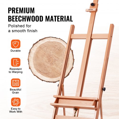 Studio HFrame Easel Holds Canvas Art up to 48 Beechwood Artists Easel