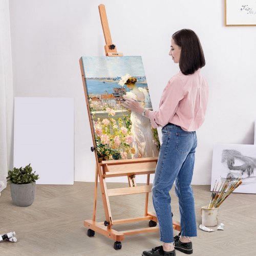Studio HFrame Easel Holds Canvas Art up to 48 Beechwood Artists Easel