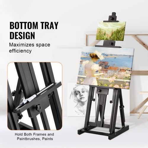 Studio HFrame Easel Holds Canvas Art up to 77 Beechwood Artists Easel