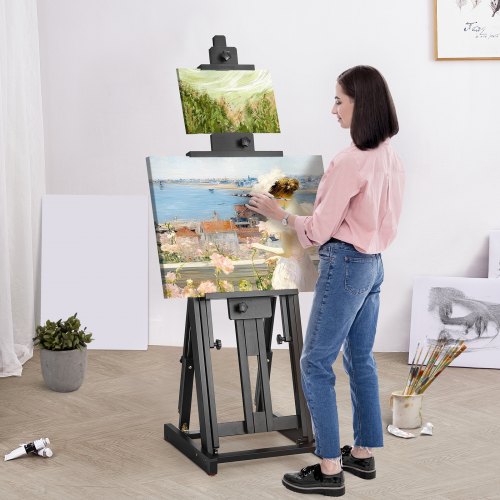 Studio HFrame Easel Holds Canvas Art up to 77 Beechwood Artists Easel