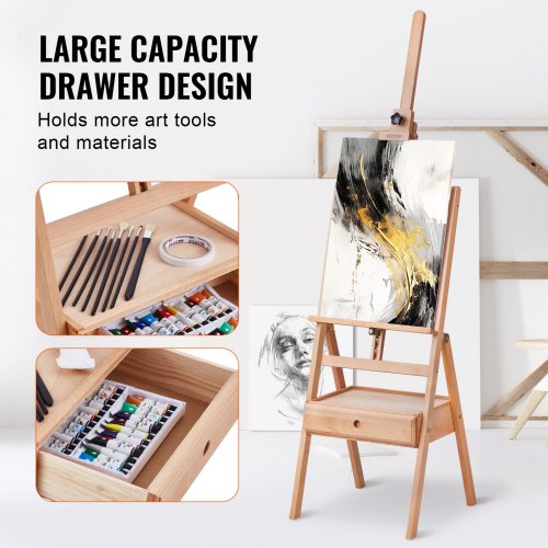 Studio HFrame Easel Holds Canvas Art up to 36 Beechwood Artists Easel