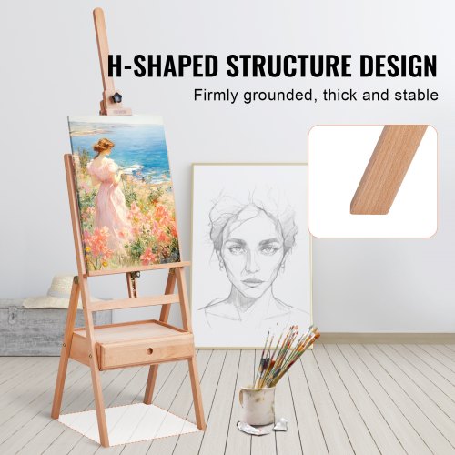 Studio HFrame Easel Holds Canvas Art up to 36 Beechwood Artists Easel